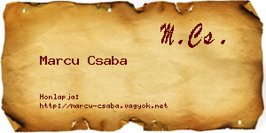 Marcu Csaba névjegykártya